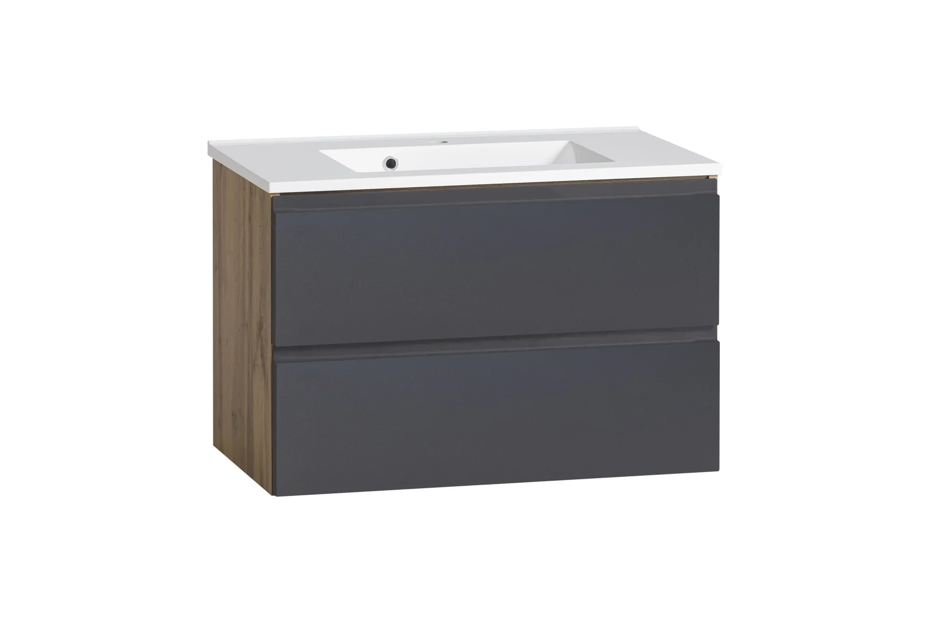 Waschbeckenschrank Varese | 80 x 47 x 56 cm | Wotan Oak / Grey