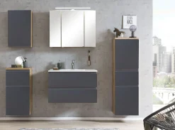 Waschbeckenschrank Varese | 80 x 47 x 56 cm | Wotan Oak / Grey