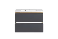 Waschbeckenschrank Varese | 80 x 47 x 56 cm | Wotan Oak / Grey