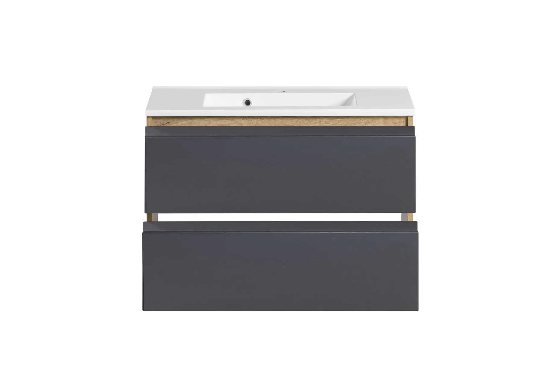 Waschbeckenschrank Varese | 80 x 47 x 56 cm | Wotan Oak / Grey