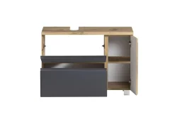 Waschbeckenschrank Varese | 85 x 35 x 56 cm | Wotan Oak / Grau