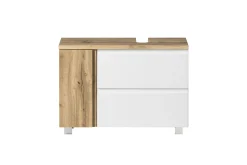 Waschbeckenschrank Varese | 85 x 47 x 56 cm | Wotan Oak / Weiß