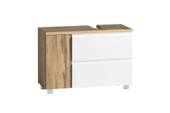 Waschbeckenschrank Varese | 85 x 47 x 56 cm | Wotan Oak / Weiß