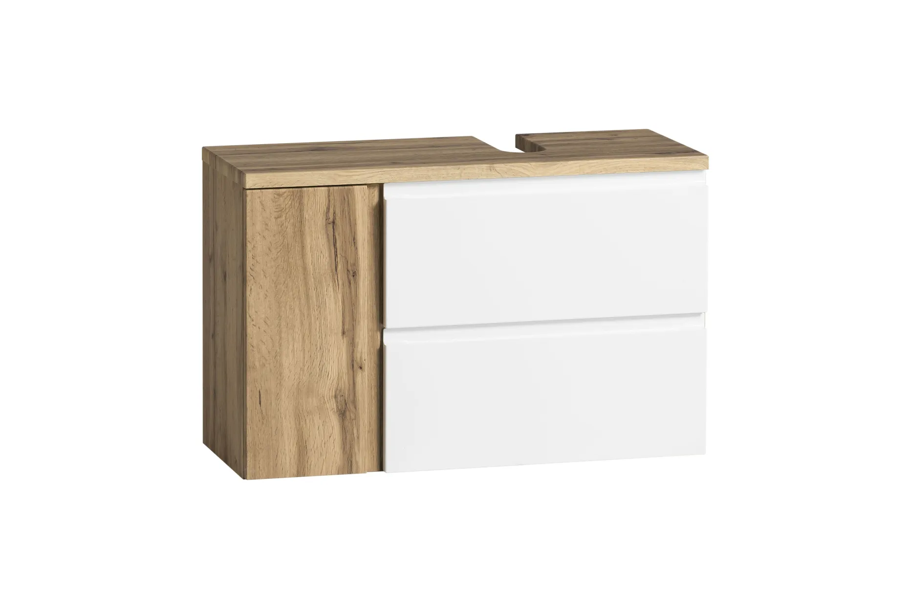 Waschbeckenschrank Varese | 85 x 47 x 56 cm | Wotan Oak / Weiß