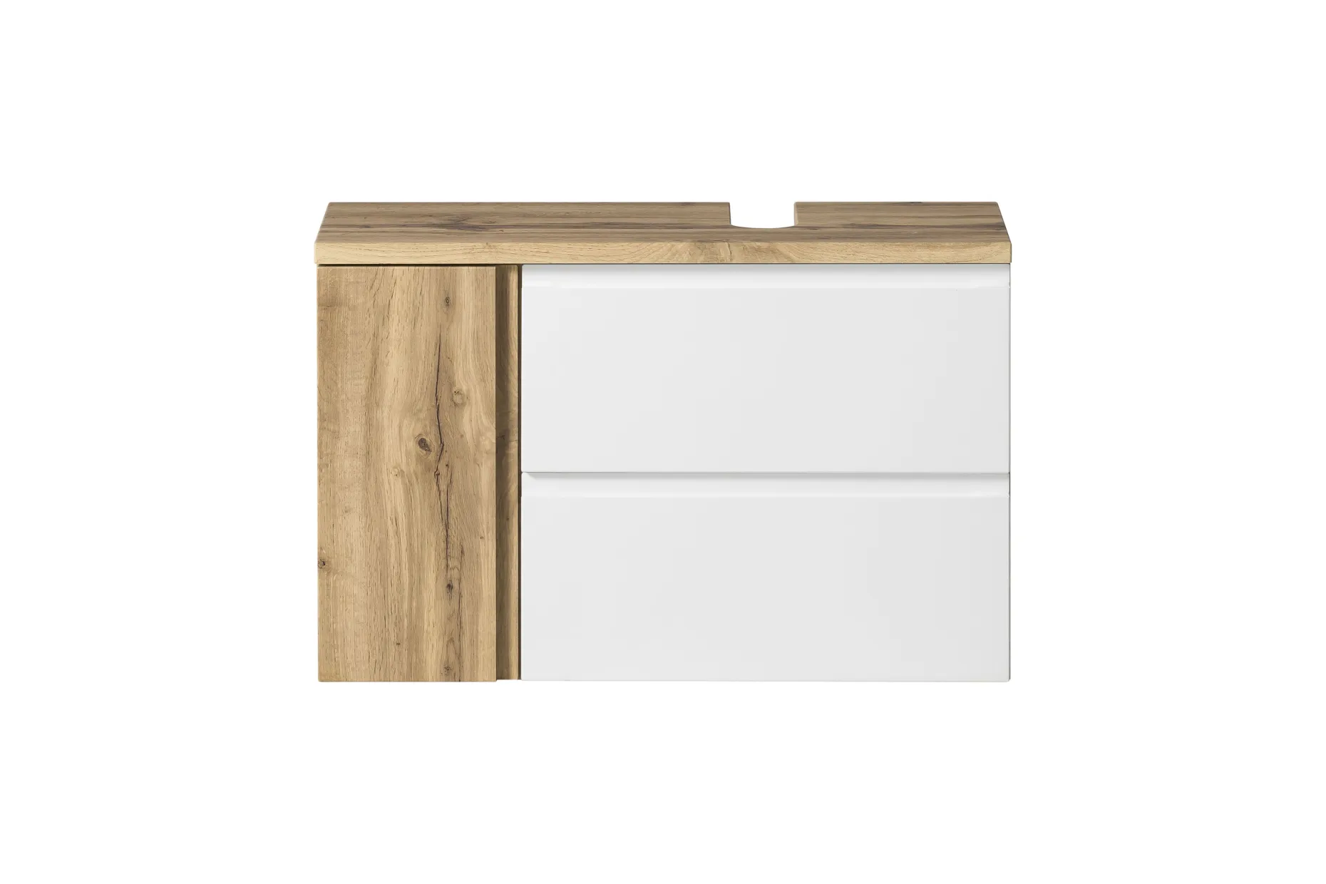 Waschbeckenschrank Varese | 85 x 47 x 56 cm | Wotan Oak / Weiß