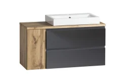 Waschbeckenschrank Varese | 105 x 47 x 65 cm | Wotan Oak / Grey