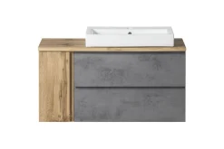 Waschbeckenschrank Varese | 105 x 47 x 65 cm | Wotan Oak / Farbe Beton
