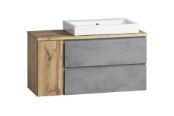 Waschbeckenschrank Varese | 105 x 47 x 65 cm | Wotan Oak / Farbe Beton