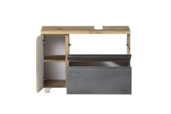 Waschbeckenschrank Varese | 85 x 47 x 56 cm | Wotan Oak / Betonfarbe