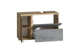 Waschbeckenschrank Varese | 85 x 47 x 56 cm | Wotan Oak / Betonfarbe