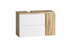 Waschbeckenschrank Varese | 85 x 47 x 56 cm | Wotan Oak / Weiß