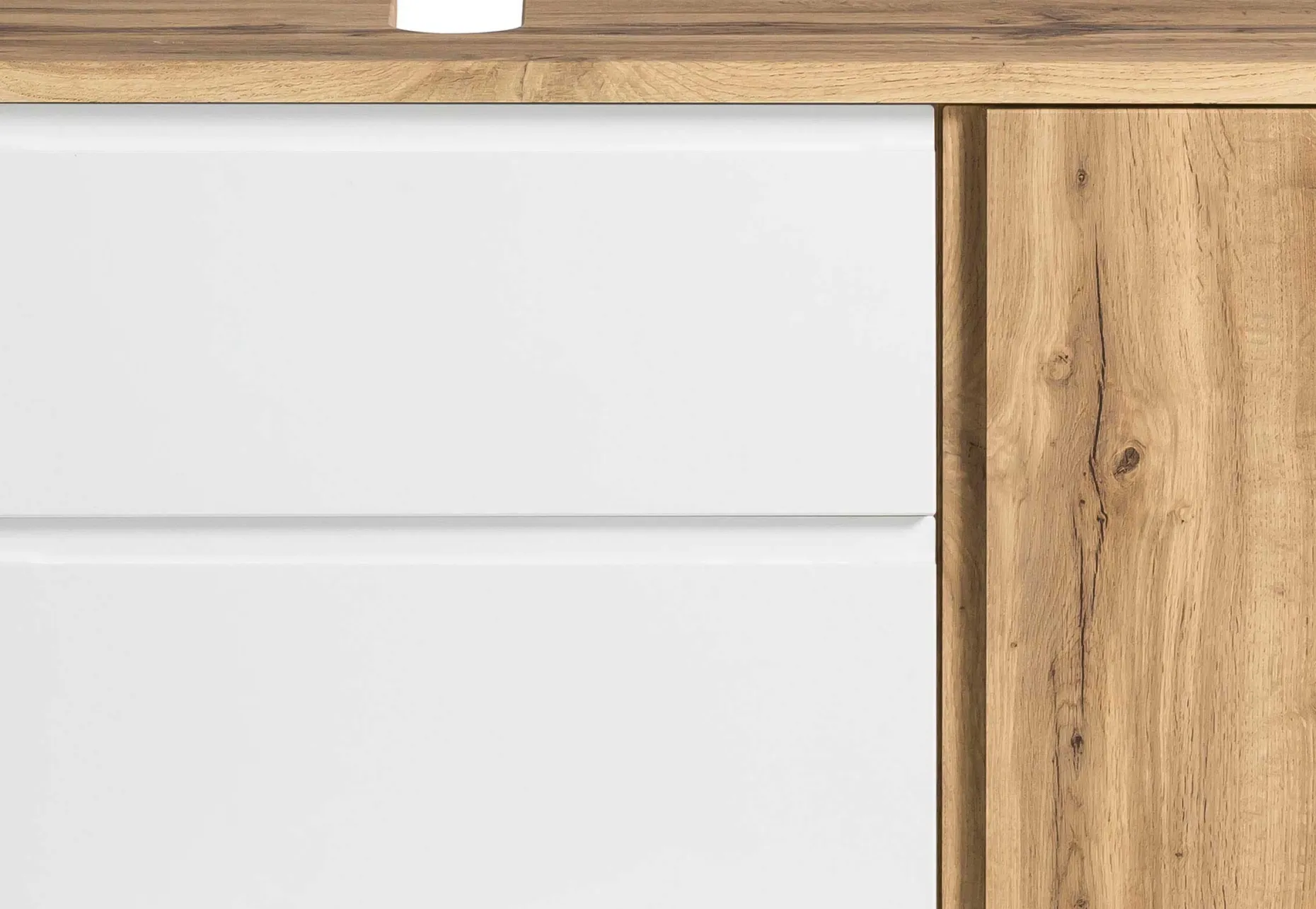 Waschbeckenschrank Varese | 85 x 47 x 56 cm | Wotan Oak / Weiß