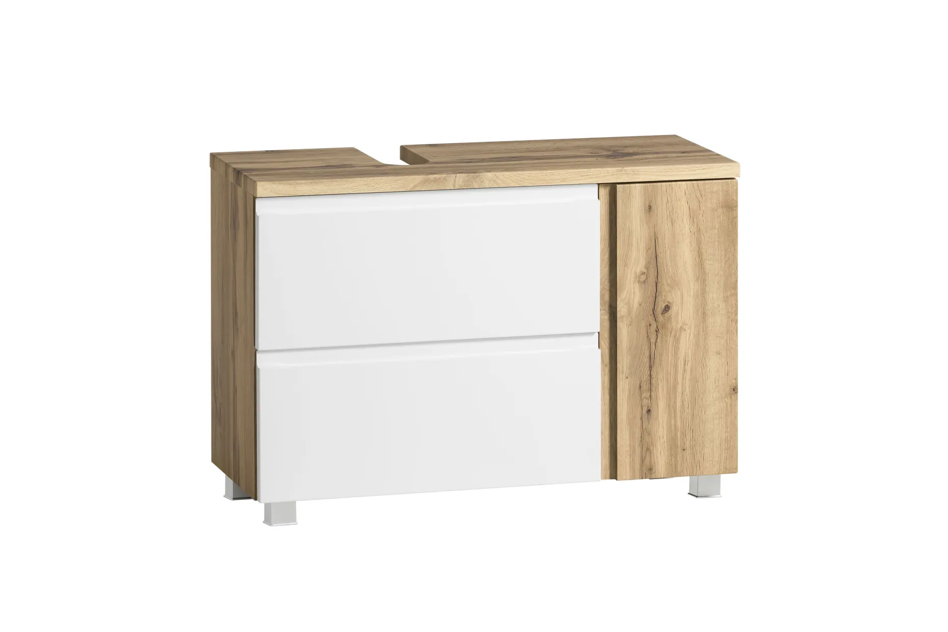 Waschbeckenschrank Varese | 85 x 47 x 56 cm | Wotan Oak / Weiß