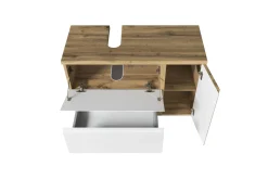 Waschbeckenschrank Varese | 85 x 47 x 56 cm | Wotan Oak / Weiß