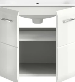 Waschbeckenunterschrank Ice Xonox - MDF Hochglanz - 60x55x46 cm - Weiß