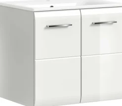 Waschbeckenunterschrank Ice Xonox - MDF Hochglanz - 60x55x46 cm - Weiß