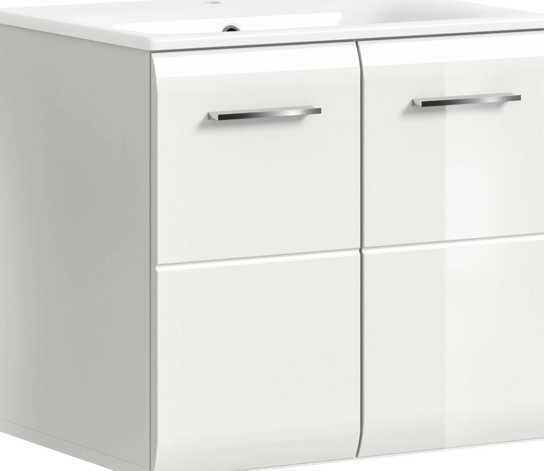 Waschbeckenunterschrank Ice Xonox - MDF Hochglanz - 60x55x46 cm - Weiß