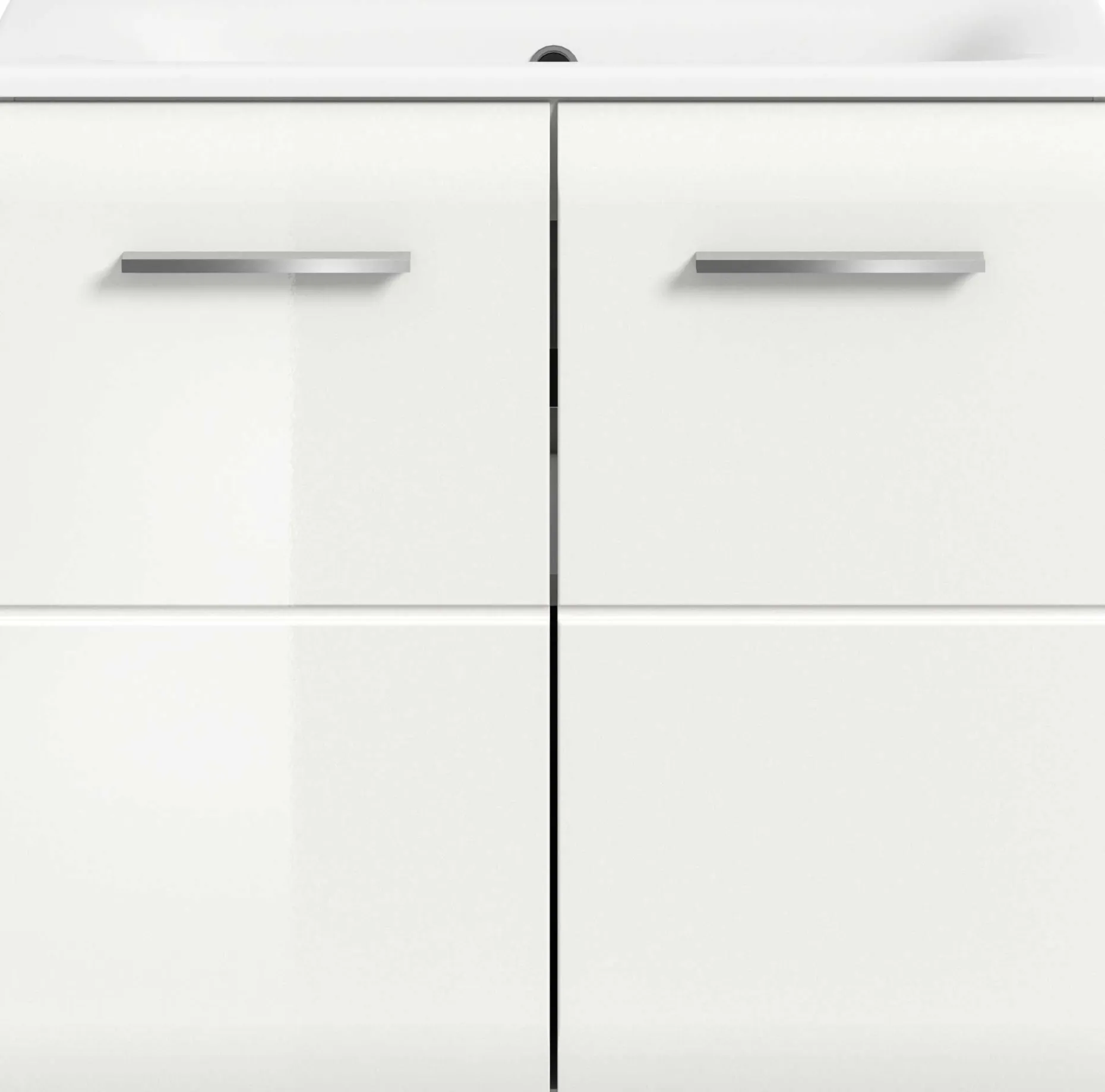 Waschbeckenunterschrank Ice Xonox - MDF Hochglanz - 60x55x46 cm - Weiß