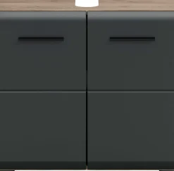 Waschbeckenunterschrank Ice Xonox 60x54x30 cm Mattschwarz/Nox Oak