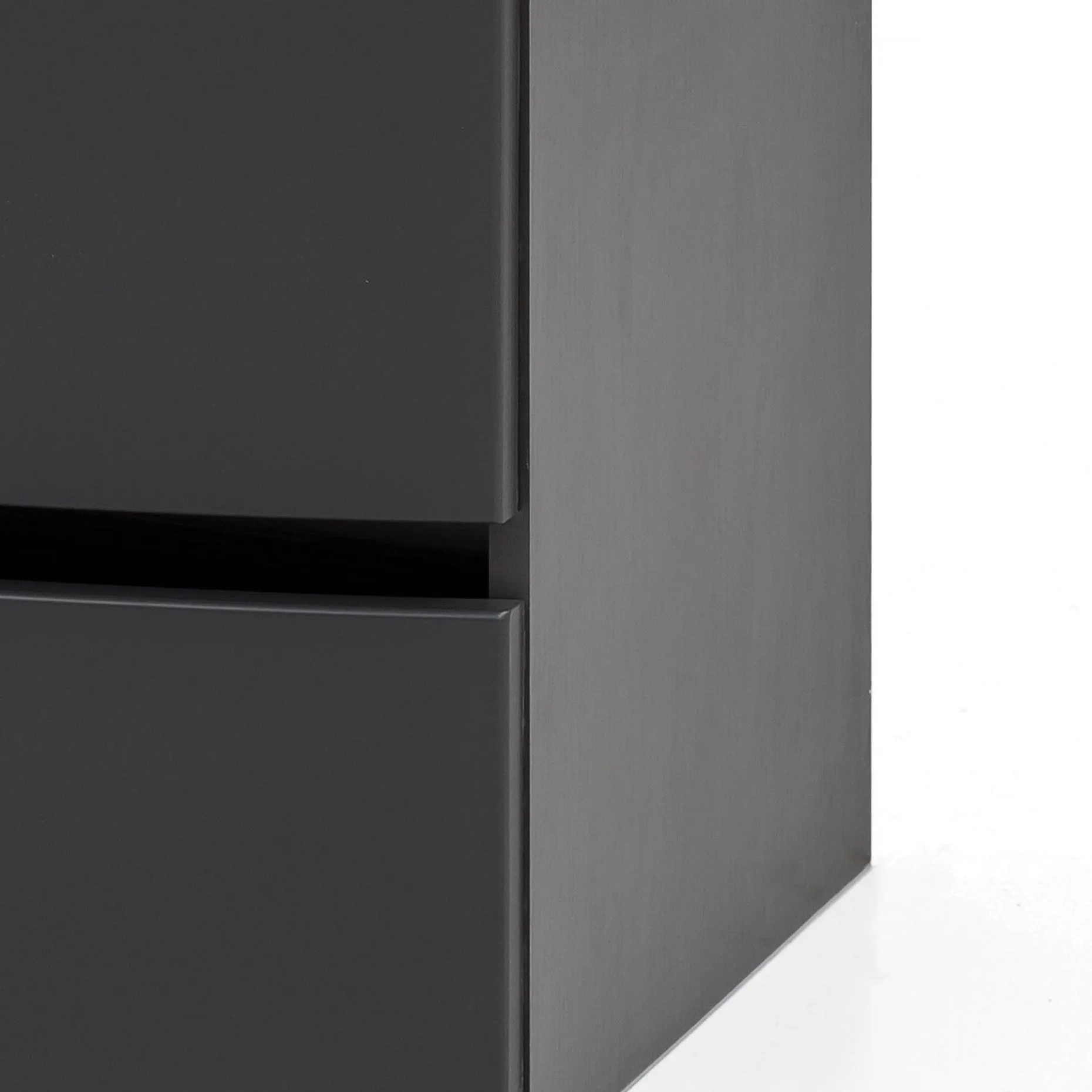 Waschbeckenunterschrank Kornel 80cm weißes Waschbecken - graphitgrau