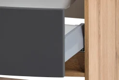 Waschbeckenunterschrank Kornel 80cm weißes Waschbecken - Eiche/mattgrau