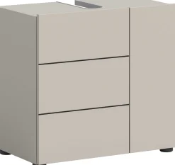 Waschbeckenunterschrank Vira Xonox - Cashmere Melamin - 60x57x34 cm - Schwarz