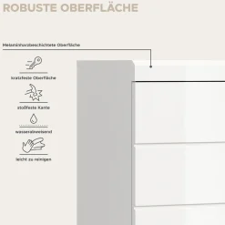 Waschmaschinenaufsatz Scout Xonox - Weiß Hochglanz - 63x191x24 cm
