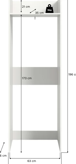 Waschmaschinenschrank Free Xonox Weiß - 66x195x62 cm