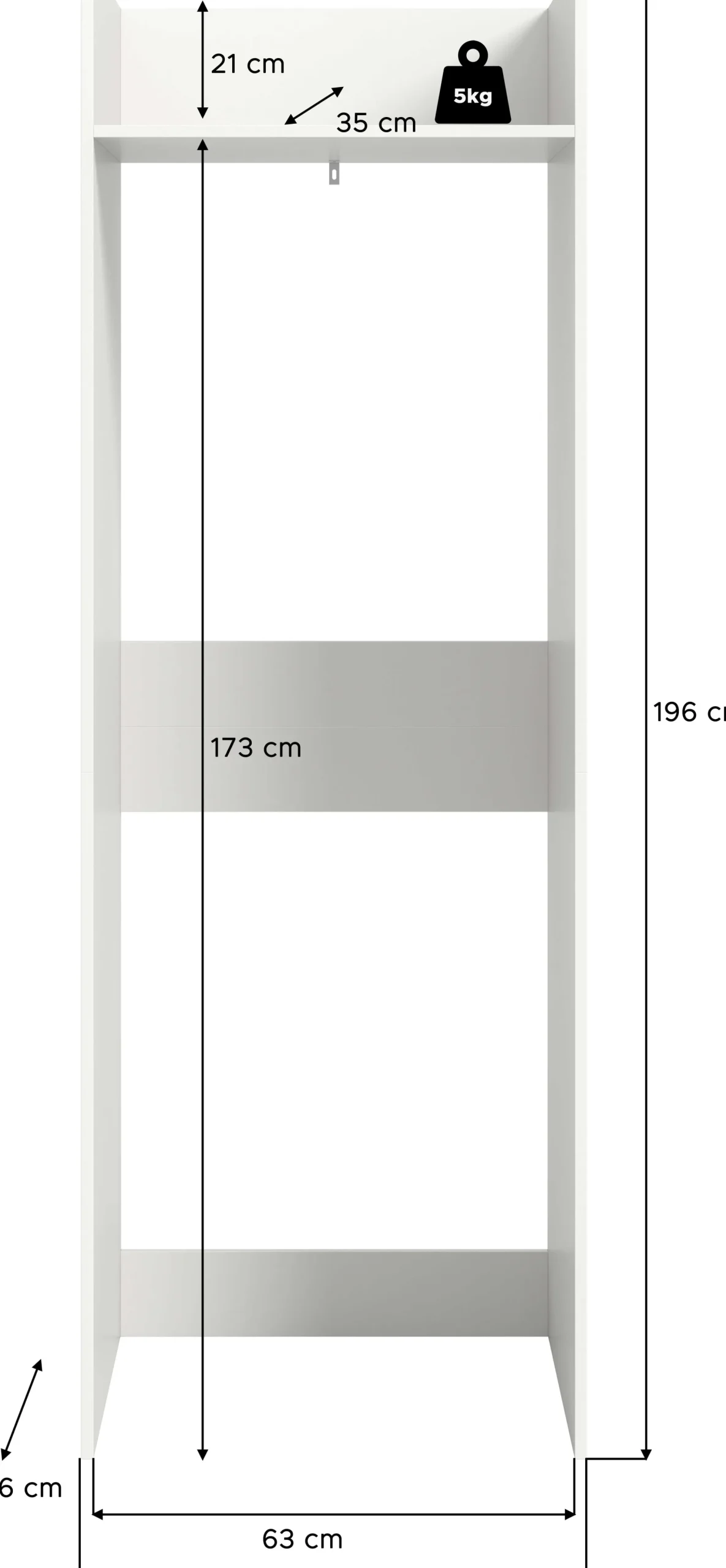 Waschmaschinenschrank Free Xonox Weiß - 66x195x62 cm