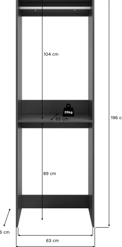 Waschmaschinenschrank Free Xonox - Anthrazit - 66x195x60 cm