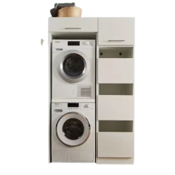 Waschmaschinenschrankkombination Laundreezy | 118 x 68 x 200 cm | Weiß