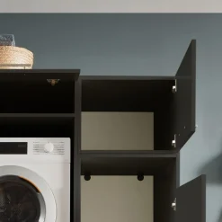 Waschmaschinenschrank-Kombination Laundreezy | 118 x 68 x 200 cm | Anthrazit
