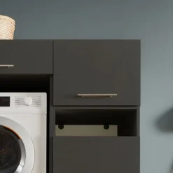 Waschmaschinenschrank-Kombination Laundreezy | 118 x 68 x 200 cm | Anthrazit