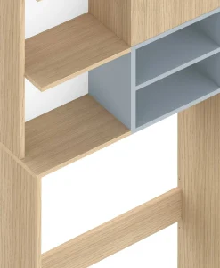 Waschmaschinenschrank Kuba 4 Einlegeböden, 1 Drehtür - Eiche hell/celadongrau