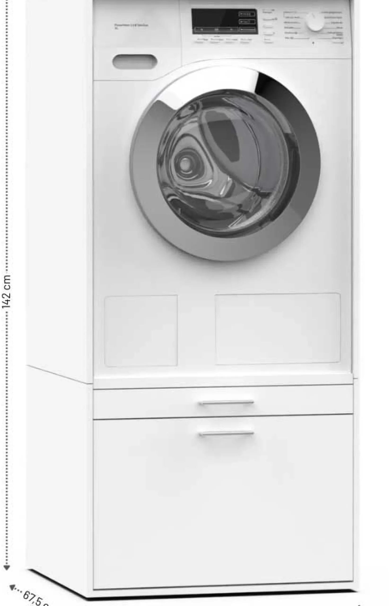 Waschmaschinenschrank Linea - 66x67x142cm - weiß