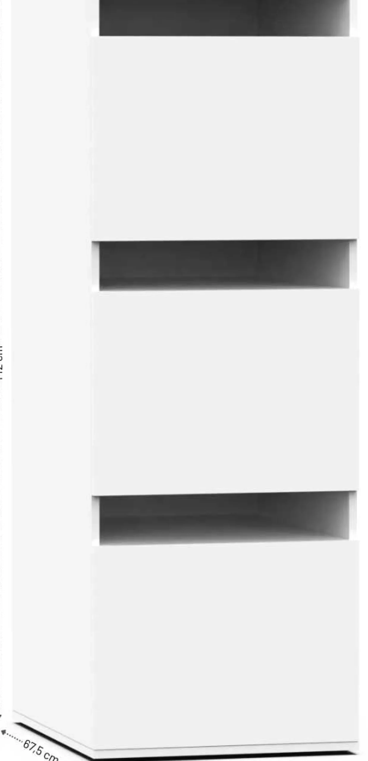Waschmaschinenschrank Linea - 50x67x142cm - 3 Türen - weiß