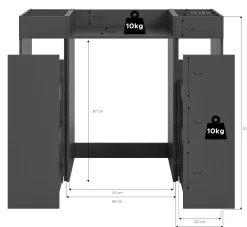 Waschmaschinenumbau Free Xonox - Anthrazit - 124x101x60 cm
