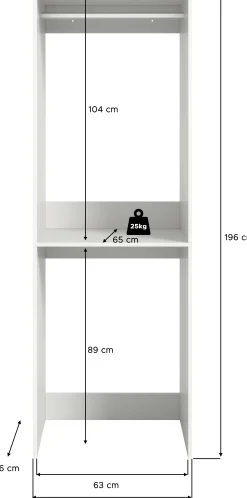 Waschmaschinenumbauschrank Free Xonox Weiß 66x195x60 cm