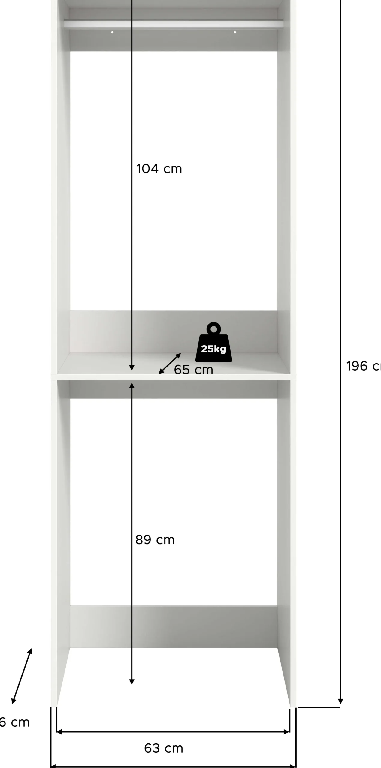 Waschmaschinenumbauschrank Free Xonox Weiß 66x195x60 cm