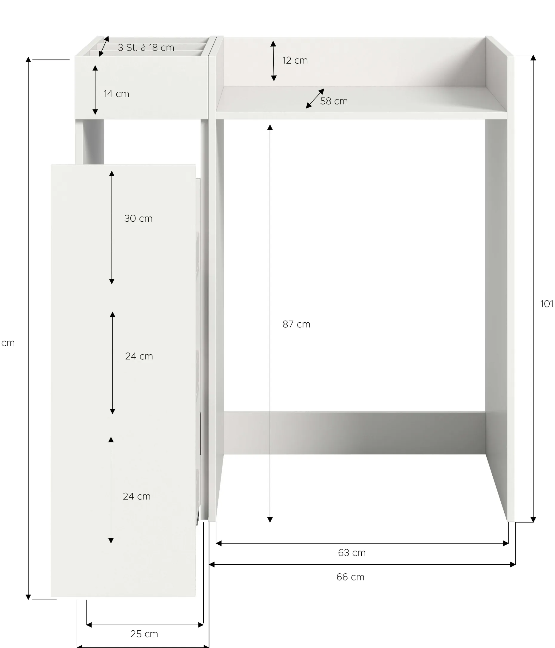 Waschmaschinenverkleidung Free Xonox - Weiß - 95x101x60 cm