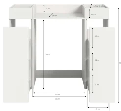 Waschmaschinenverkleidung Free Xonox - Weiß - 124x101x60 cm
