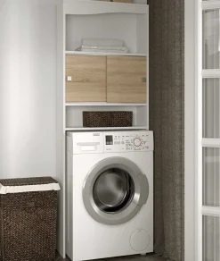 Waschmaschine/Toilettenschrank Splash - weiß/Eiche