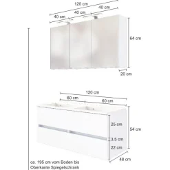 Waschtischgarnitur Brama 120cm - wotan Eiche