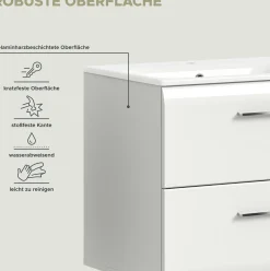 Waschtisch Ice von Xonox – Hochglanz Weiß – 60x55x46 cm