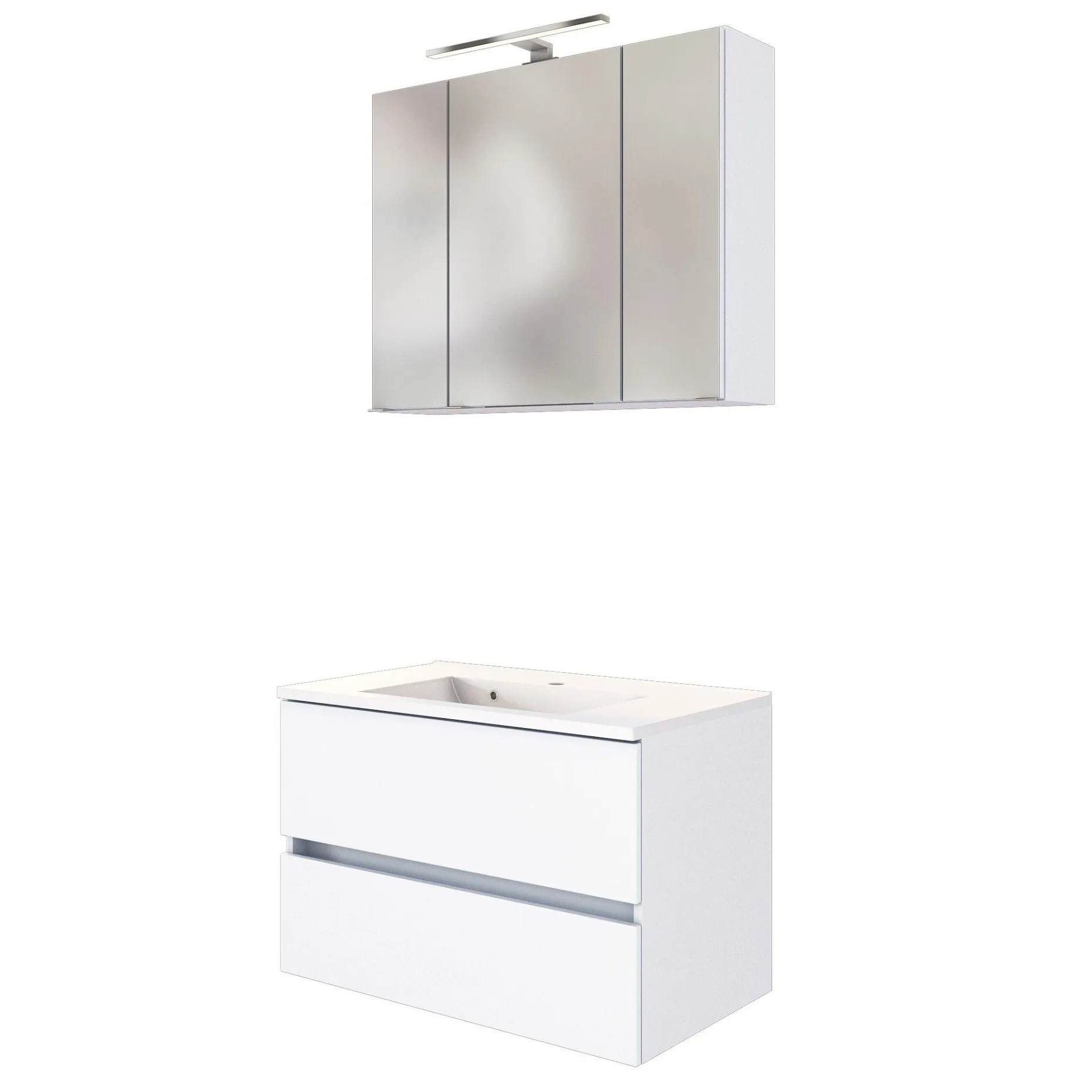 Waschtisch-Möbel-Set Brama 80cm - weiß