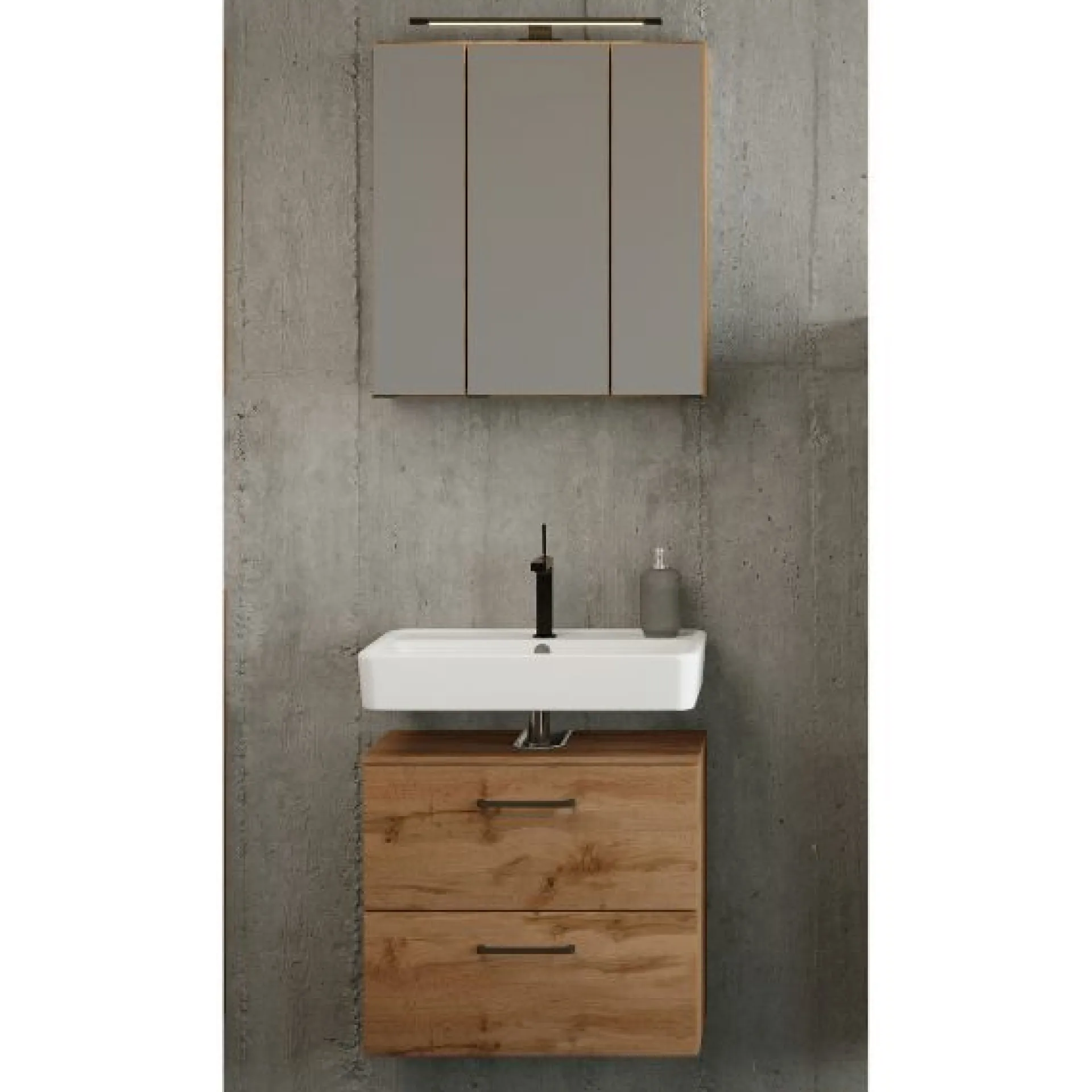 Held Waschtisch-Set Manchester | Waschtischschrank und Spiegelschrank | Wotan Oak Design