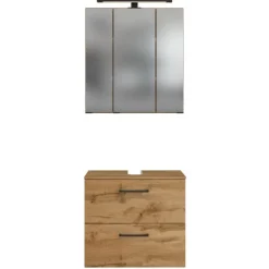 Held Waschtisch-Set Manchester | Waschtischschrank und Spiegelschrank | Wotan Oak Design