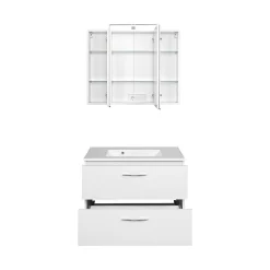 Held Waschtisch-Set Portofino | Waschtisch mit Waschbecken und Spiegelschrank |