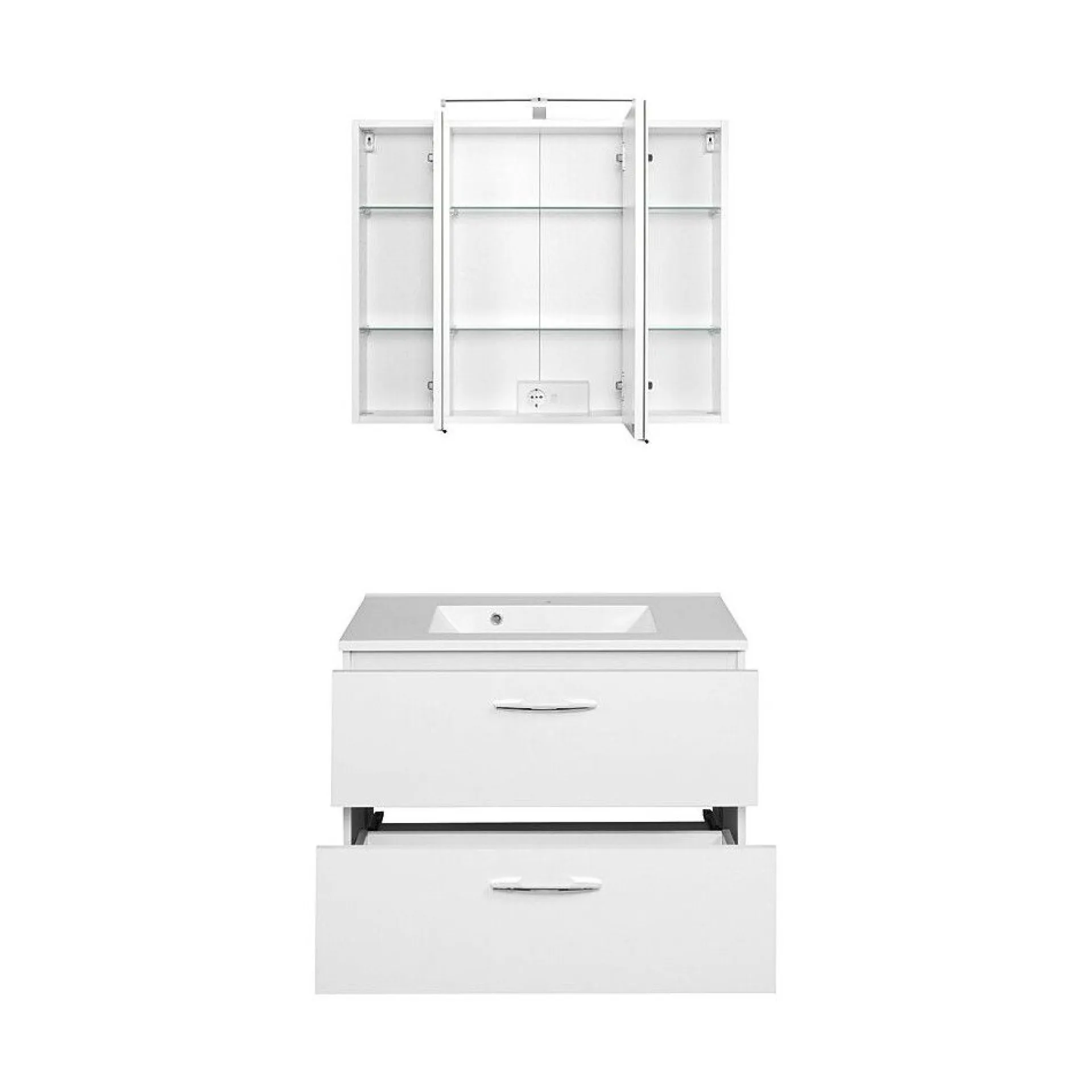 Held Waschtisch-Set Portofino | Waschtisch mit Waschbecken und Spiegelschrank |