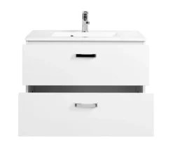 Waschtischunterschrank Bobbi 80cm 2 Schubladen - weiß